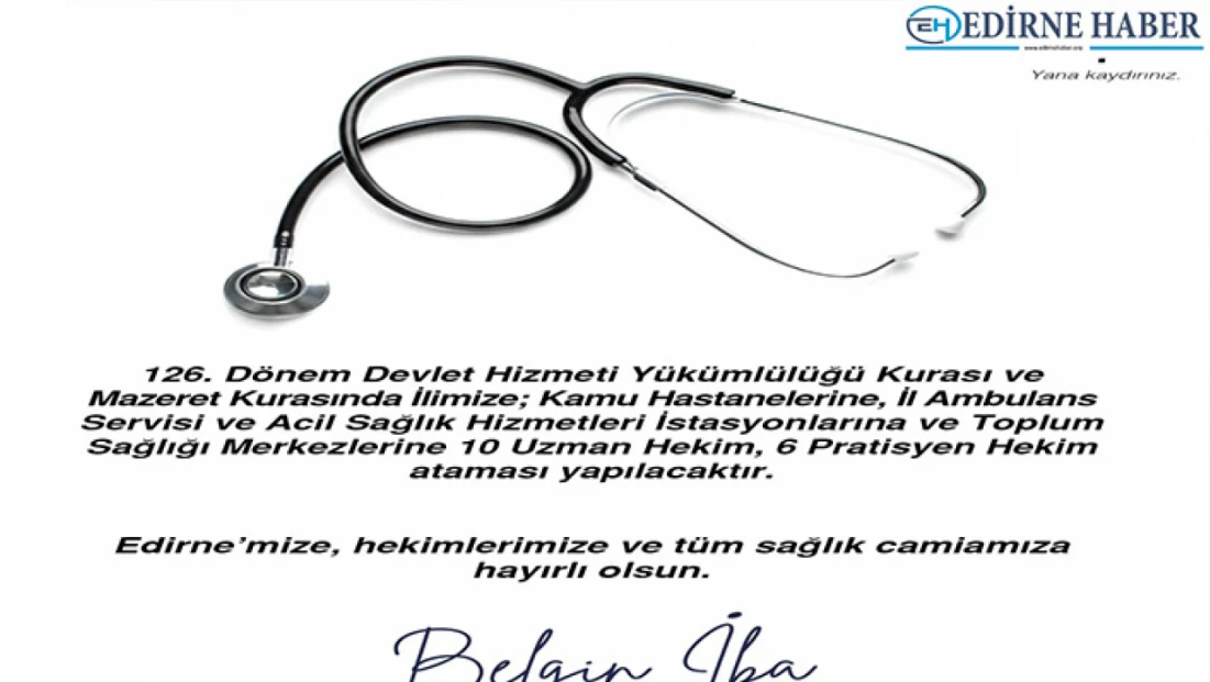 İba’dan kente 16 yeni hekim müjdesi