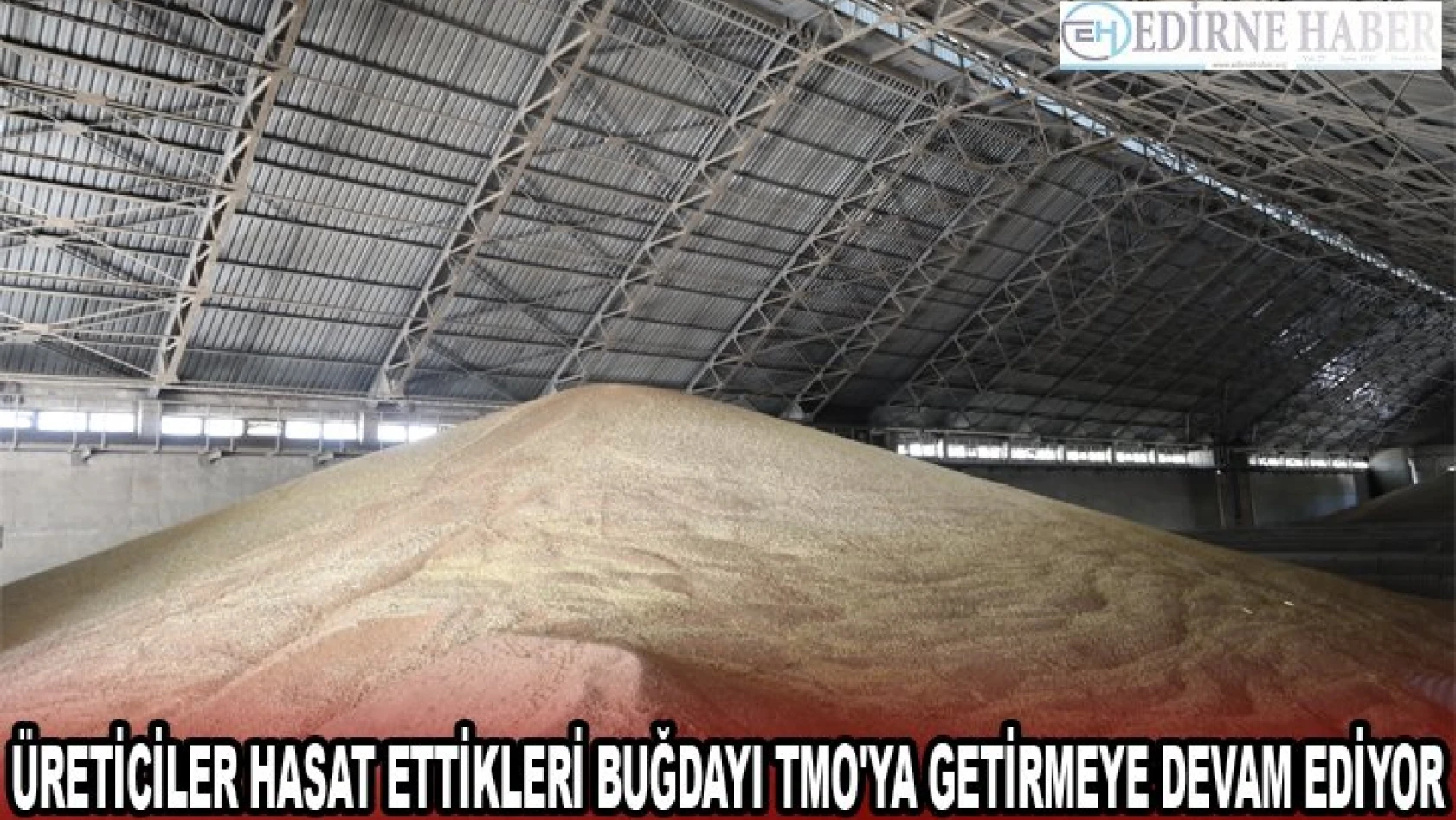 Edirne'de üreticiler hasat ettikleri buğdayı TMO'ya getirmeye devam ediyor