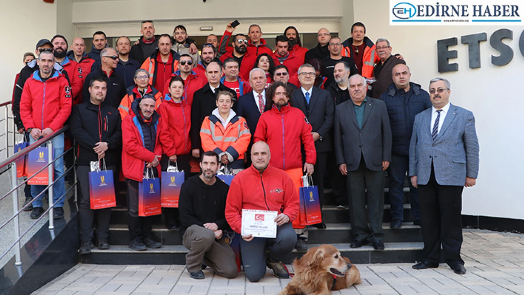 Arama kurtarma çalışmalarını tamamlayan Bulgaristan ekibine Edirne heyetinden teşekkür