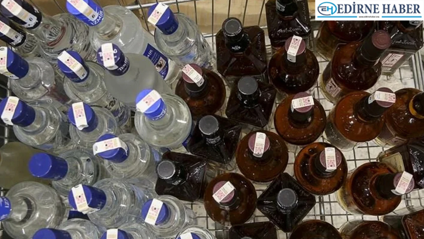 Edirne'de 92,5 litre kaçak içki ele geçirildi