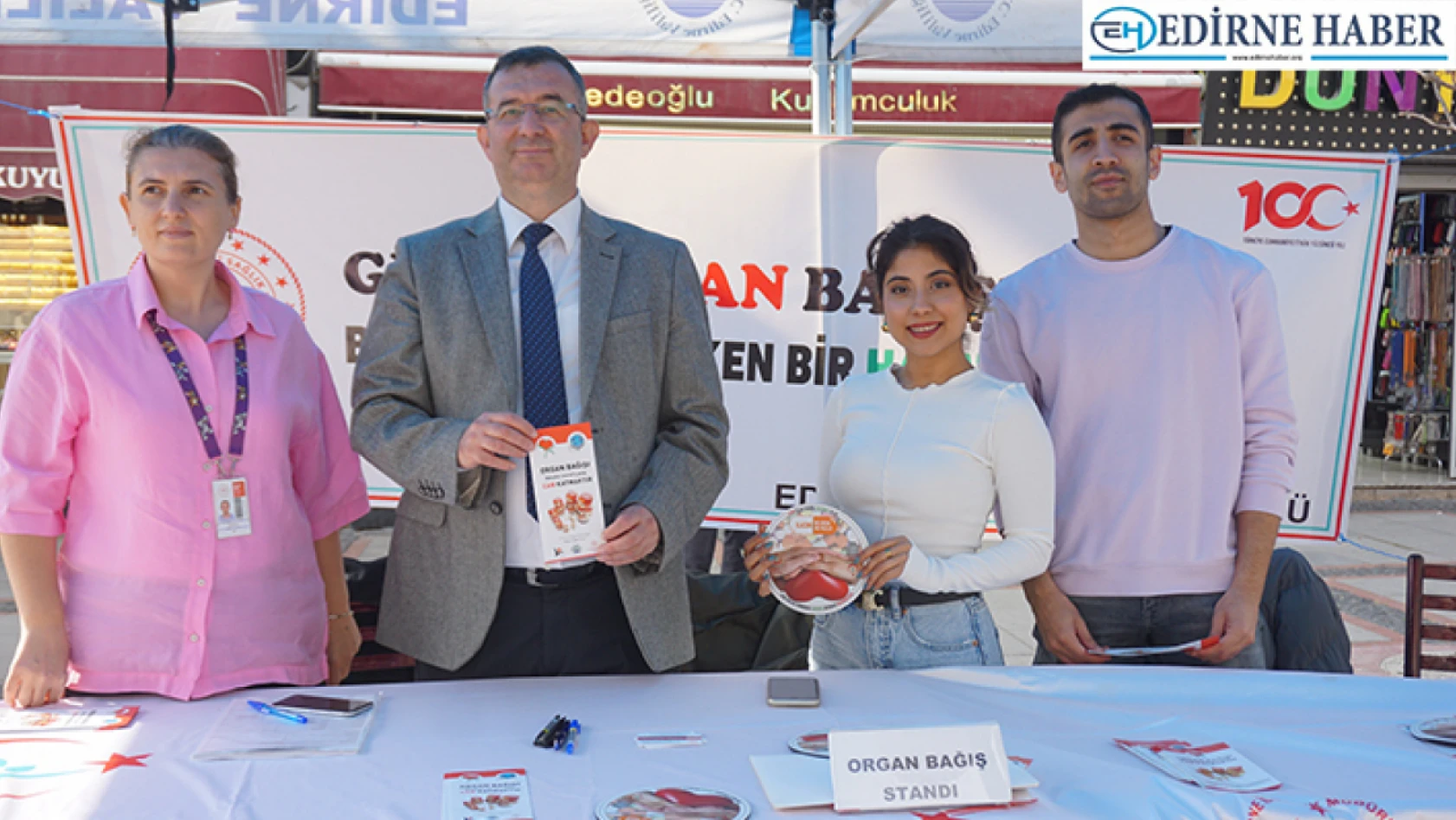Edirne'de 'Organ ve Doku Bağış Haftası' dolayısıyla stant açıldı