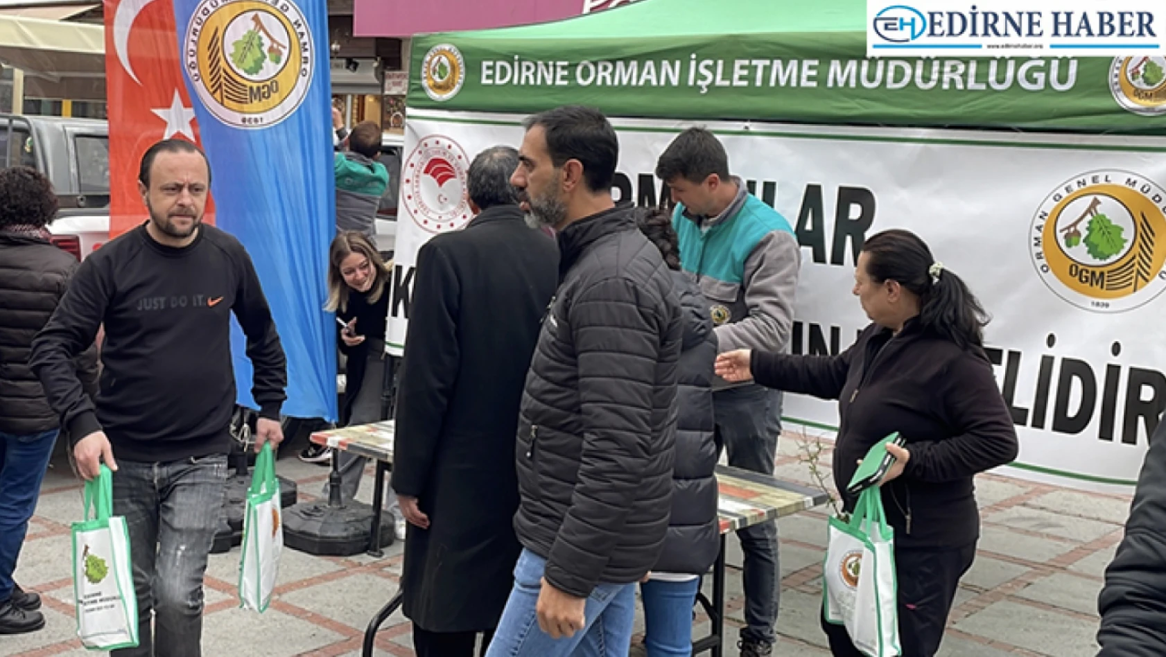 Edirne'de Orman Haftası kapsamında bin fidan dağıtıldı