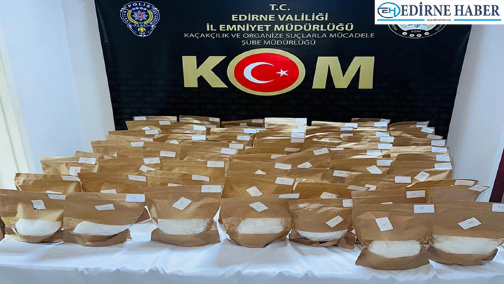 Edirne'de uyuşturucu operasyonunda 72 kilogram metamfetamin ele geçirildi