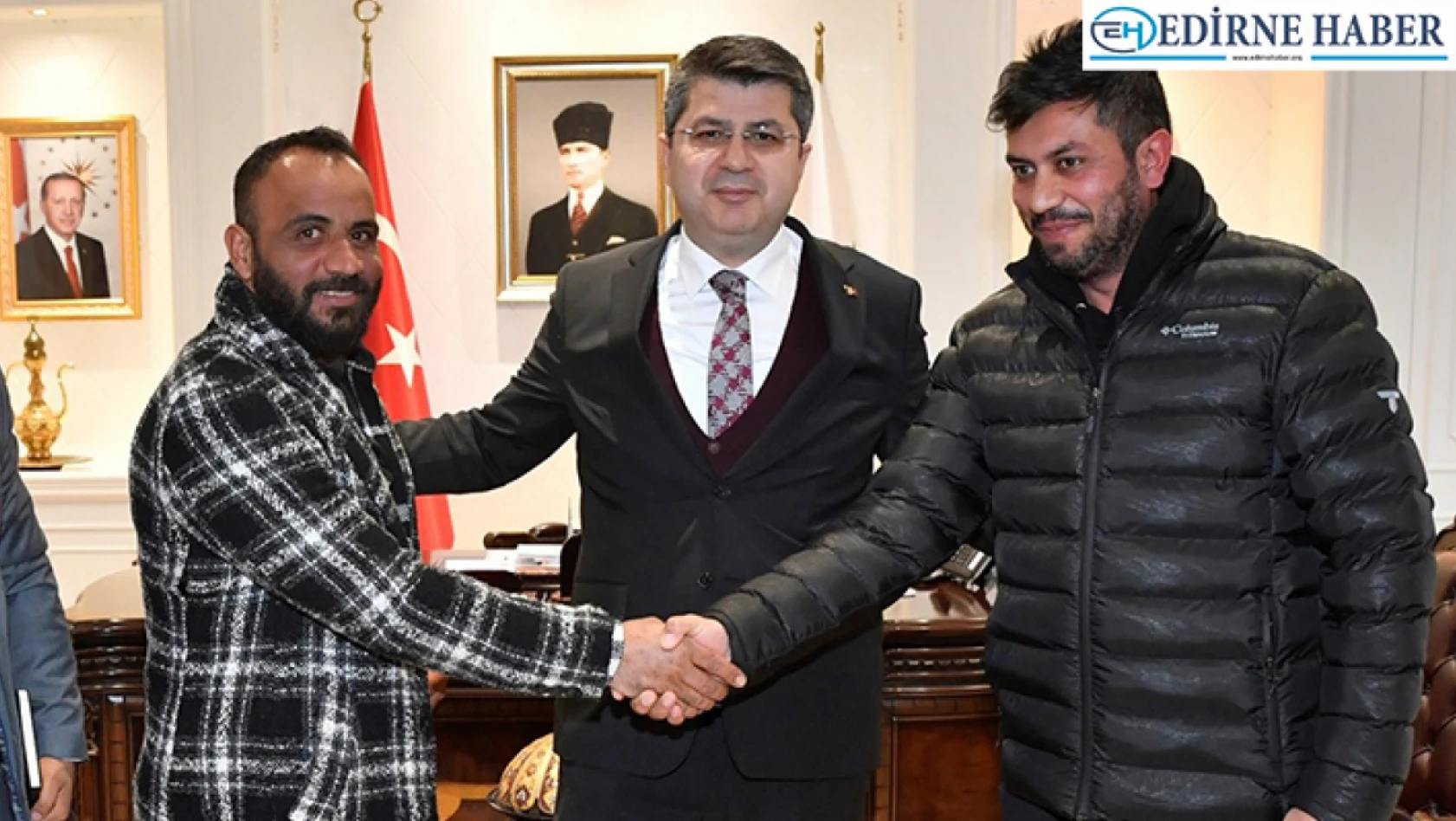 Edirne Valisi Kırbıyık, taraftarları kavga eden kulüplerin başkanlarını barıştırdı
