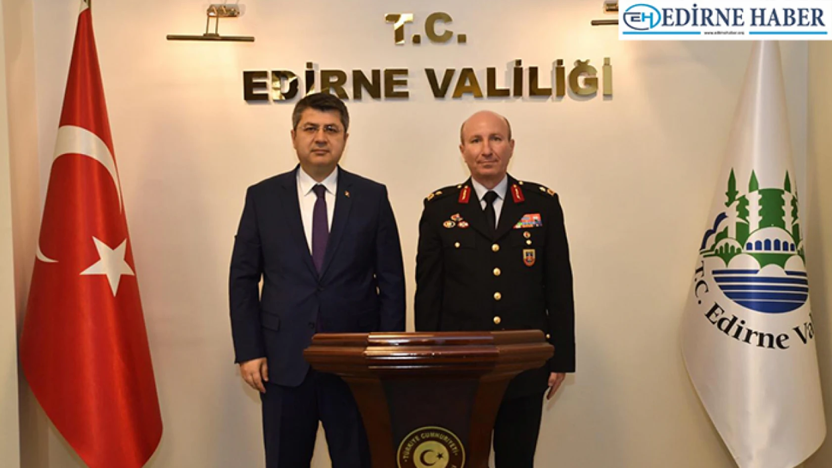 Jandarma Terörle Mücadele Daire Başkanı Tuğgeneral İlbey, Edirne Valisi Kırbıyık'ı ziyaret etti