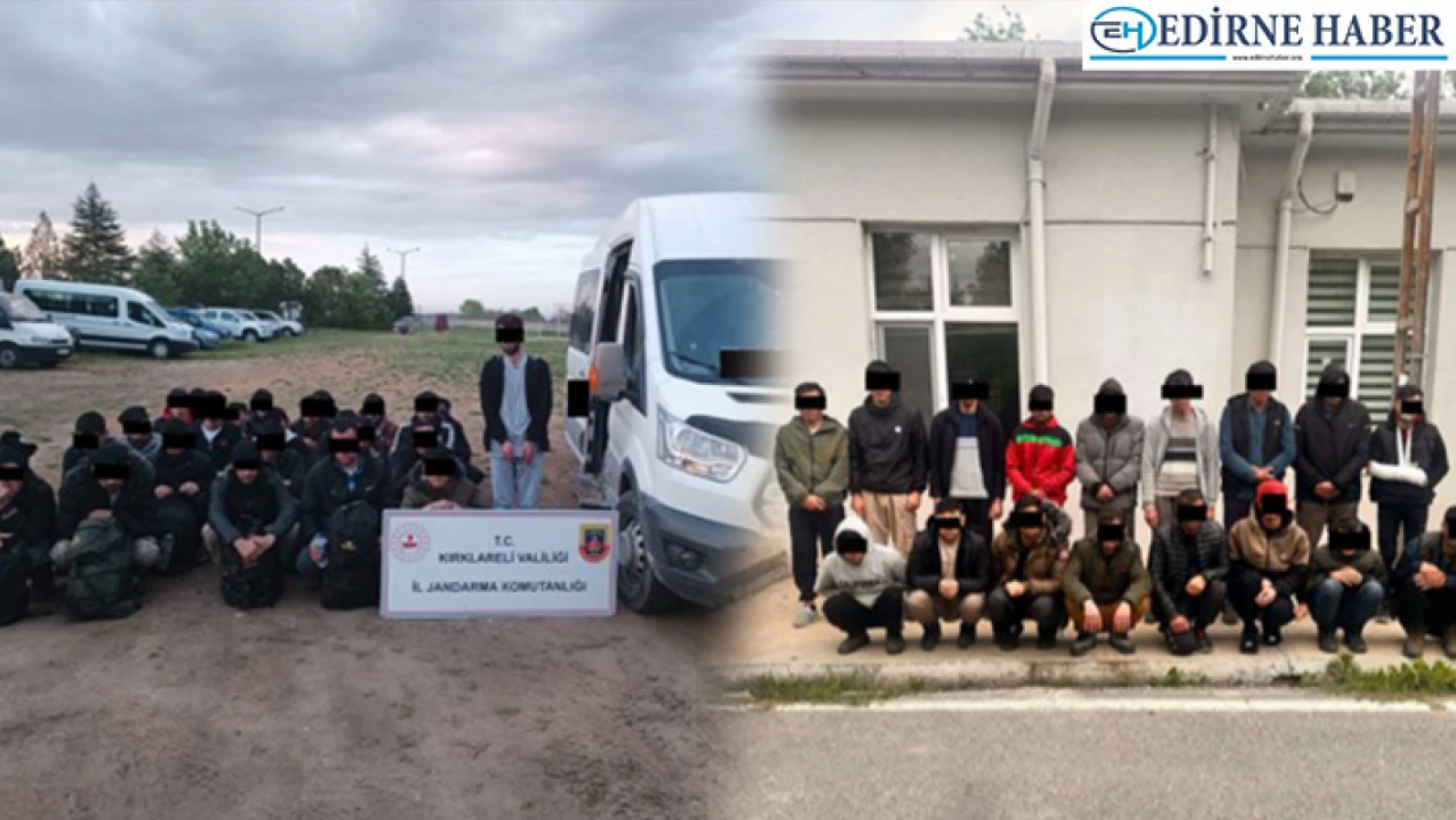 Kırklareli ve Edirne'de 65 düzensiz göçmen yakalandı
