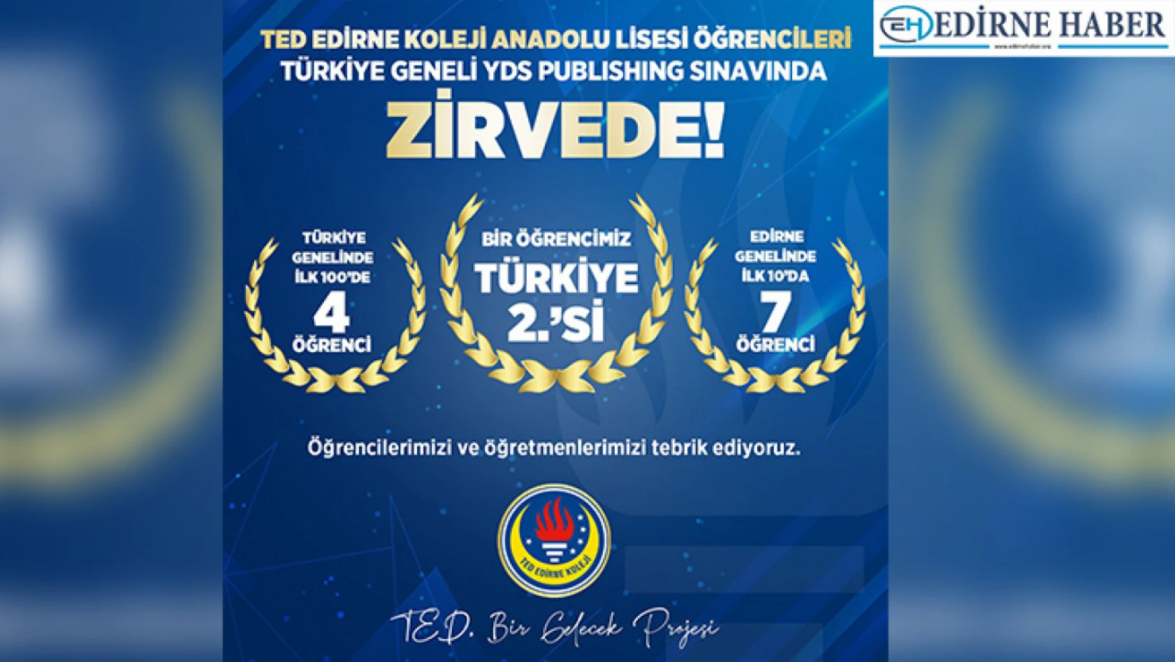 TED Edirne Koleji'nden büyük başarı