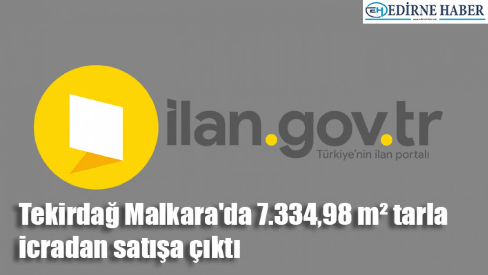 Tekirdağ Malkara'da 7.334,98 m² tarla icradan satışa çıktı
