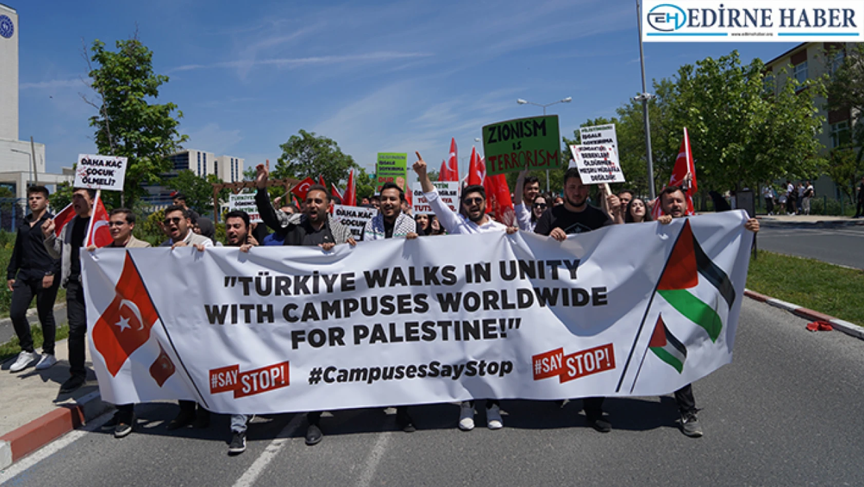 Üniversite öğrencilerinden İsrail'e 'Say Stop' eylemi