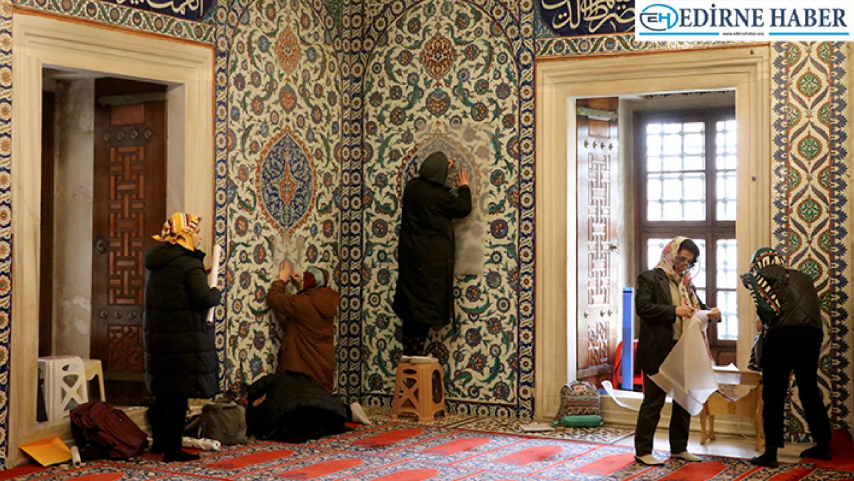 Üniversiteli öğrenci ve akademisyenler Selimiye Camisi'nde teknik inceleme yapıyor