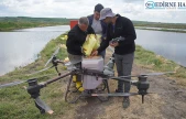 Çeltik ekimine dron desteği