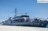 TCG Akçakoca mayın gemisi Enez Limanı'nda ziyarete açıldı