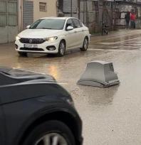 Bagaja bağlanan televizyon yola düştü