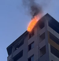 İnşaatın 9. katında çıkan yangın korkuttu