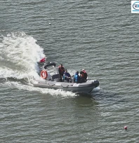 Meriç Nehri'nde zodyak botla sınır devriyesi