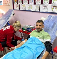 Şehit Asım İlkokulu'nda kan bağışına yoğun katılım