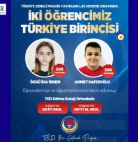 TED Edirne Koleji'nden çifte Türkiye birinciliği