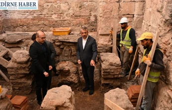 Gazi Mihal Hamamı'nda restorasyon çalışmaları devam ediyor