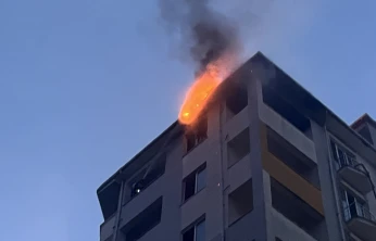 İnşaatın 9. katında çıkan yangın korkuttu