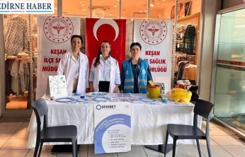 Keşan'da Dünya Diyabet Günü'nde Halk Sağlığı için stant kuruldu