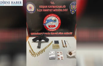 Keşan'da şüpheli araçtan uyuşturucu ve silah çıktı