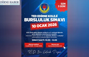 TED Edirne Koleji'nde bursluluk sınavı 10 Ocak'ta