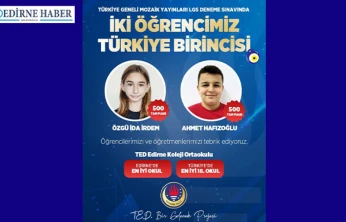 TED Edirne Koleji'nden çifte Türkiye birinciliği