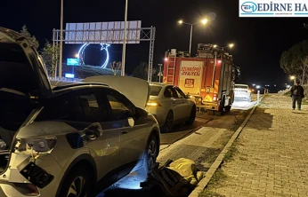 Tırdan yola düşen demir parçasına çarptı