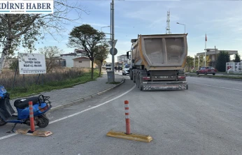 Tırla motosiklet çarpıştı, 1 kişi yaralandı