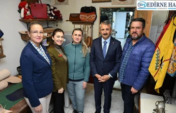 Vali Sezer'den, deri ustası Kayın çiftine ziyaret