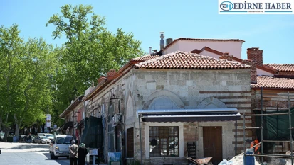 Tarihi han ve hamamdaki restorasyon çalışmaları sürüyor
