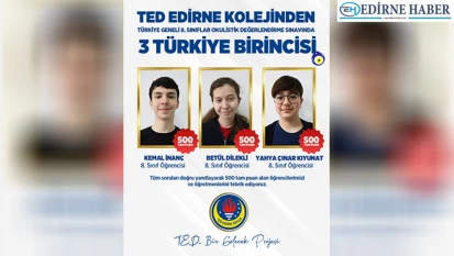 TED Edirne Koleji öğrencileri akademik başarılara doymuyor
