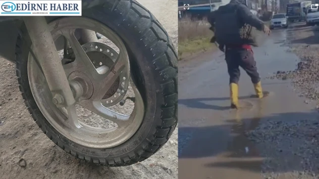 Çukur kazaya neden oldu: Motorlu sürücü yaralandı