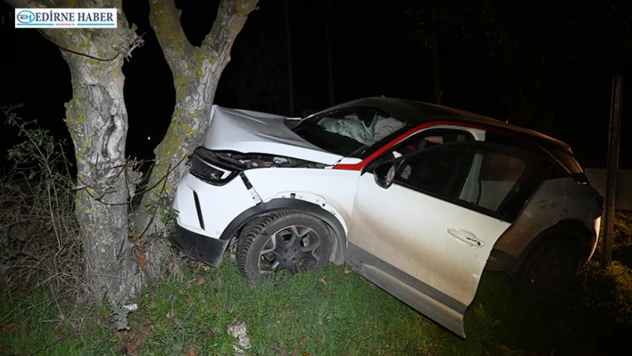 Havsa ilçesinde yoldan çıkan otomobildeki 3 kişi yaralandı