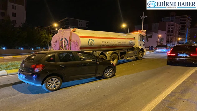 Kazayı sürücü hafif atlattı