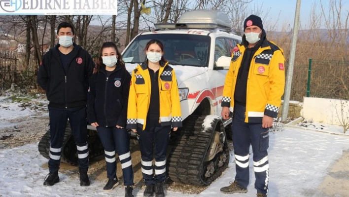 112 Acil Sağlık ekipleri zorlu kış şartlarında da görev başında