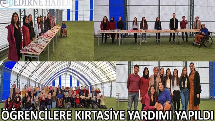 ÖĞRENCİLERE KIRTASİYE YARDIMI YAPILDI