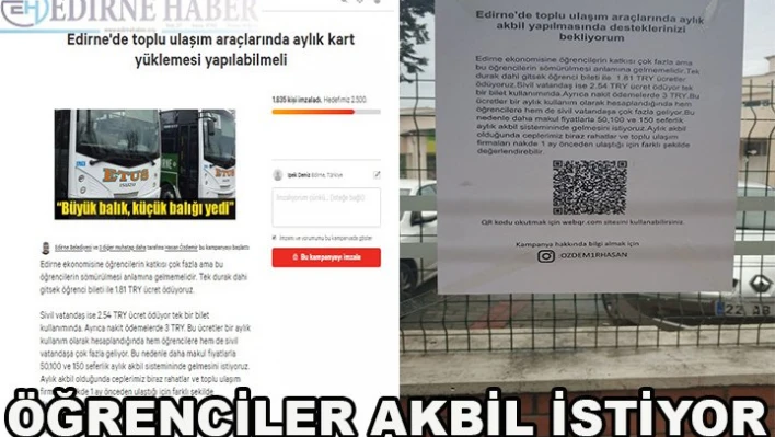 Öğrenciler Akbil İstiyor