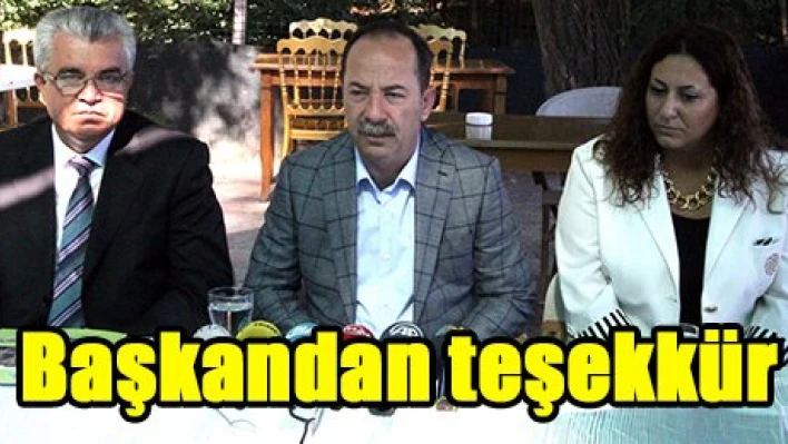 Başkandan teşekkür