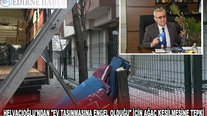 Keşan Belediye Başkanı Helvacıoğlu'ndan 'ev taşınmasına engel olduğu' için ağaç kesilmesine tepki