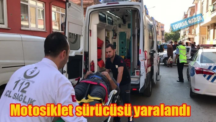 Motosiklete otomobil çarptı