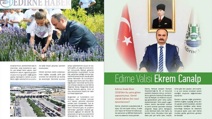 İdarecinin Sesi Dergisinde Edirne tanıtıldı
