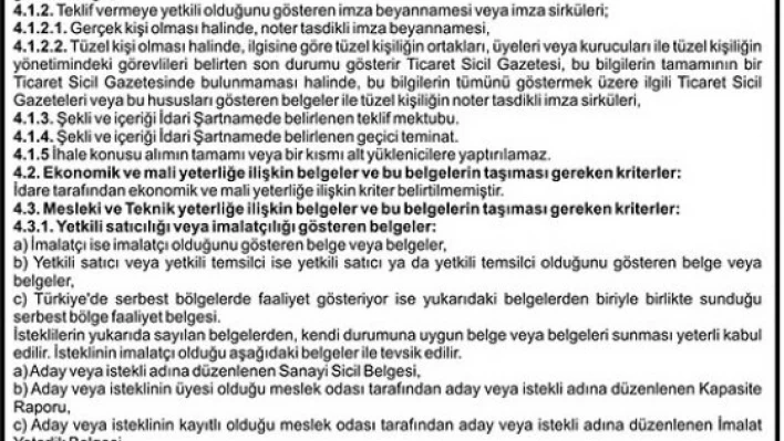 KONTEYNIR SİSTEMİ SATIN ALINACAKTIR