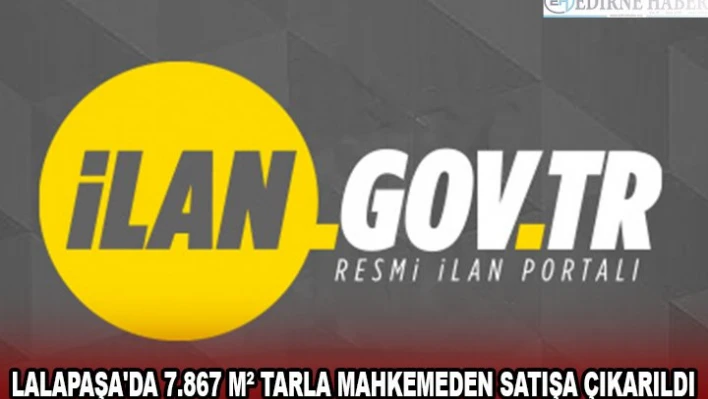 LALAPAŞA'DA 7.867 MÂ² TARLA MAHKEMEDEN SATIŞA ÇIKARILDI