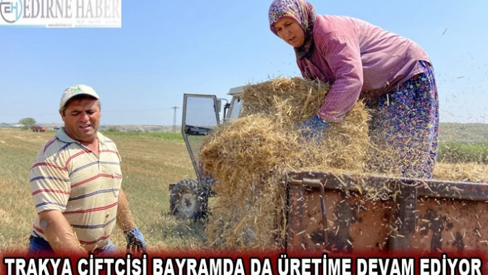 Trakya çiftçisi bayramda da üretime devam ediyor