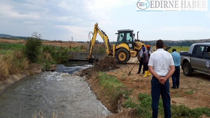 Sultanköy Barajı'ndan çeltik tarlalarına su verildi