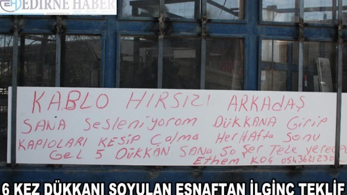  'Hırsızlık yapma, haftalık verelim' teklifi