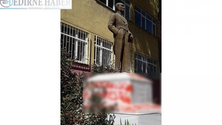 Tekirdağ'da Atatürk heykeli kaidesine yazılan uygunsuz yazılara ilişkin araştırma başlatıldı