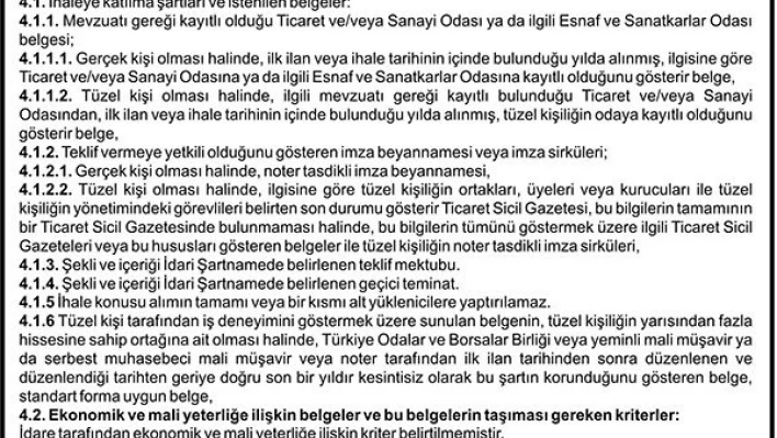 GIDA ÜRÜNLERİ SATIN ALINACAKTIR