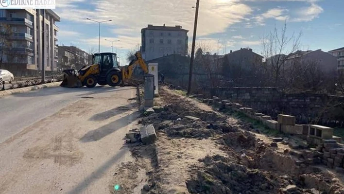 Havsa'da kaldırım yenileme çalışmaları